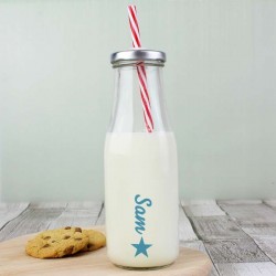 Personalised - Star Motif Milk Bottle