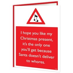 Warning Card - Santa Doesn't Deliver To Whores