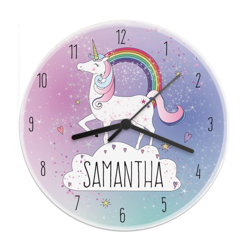Personalised Unicorn Wooden Clock