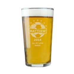 Personalised - Football Pint Glass